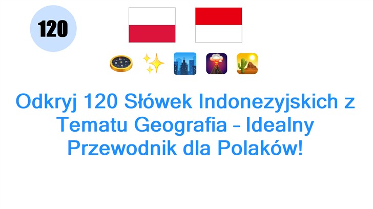 Odkryj 120 Słówek Indonezyjskich z Tematu Geografia – Idealny Przewodnik dla Polaków!